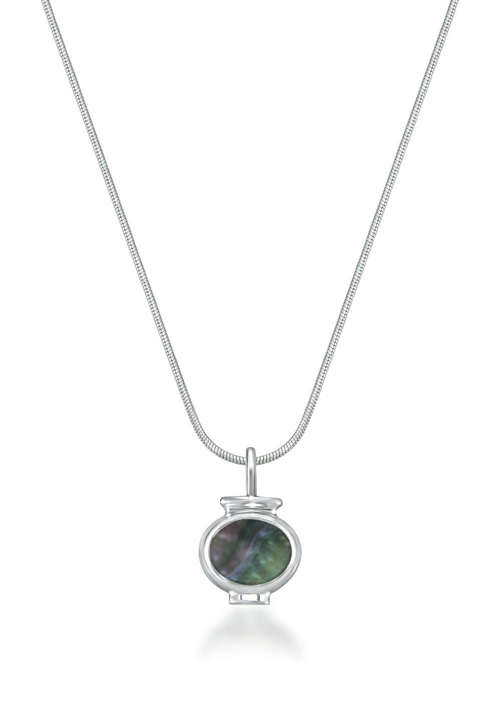 ARI Flat Necklace L _Black Mother of Pearl